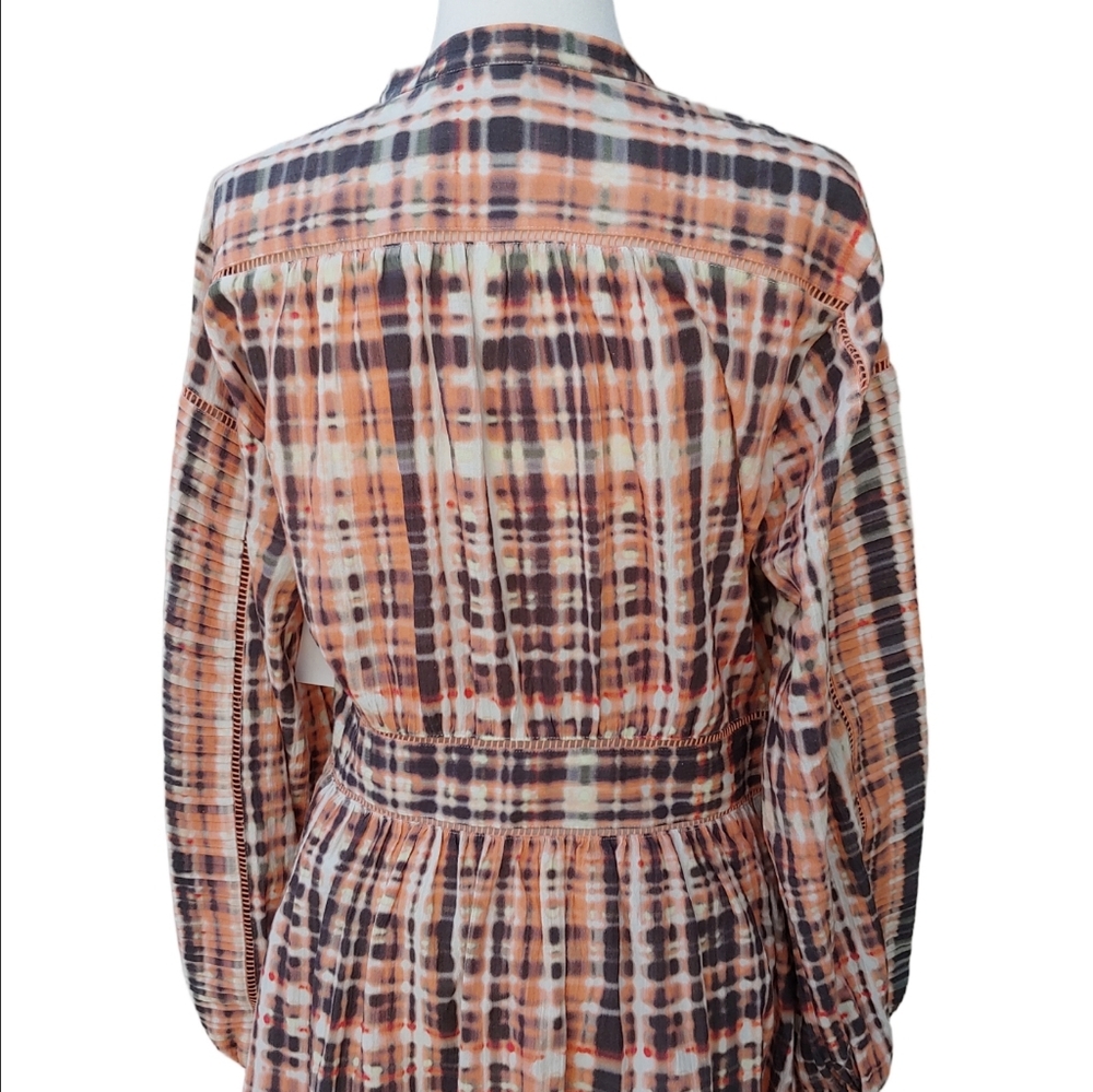 Joie Charmesse Women's Button Front Long Sleeve Dress in Expresso Multi NWT - Picture 14 of 15
